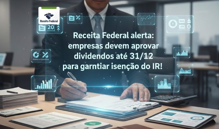 Receita Federal alerta: empresas devem aprovar dividendos até 31/12/2025 para garantir isenção do IR