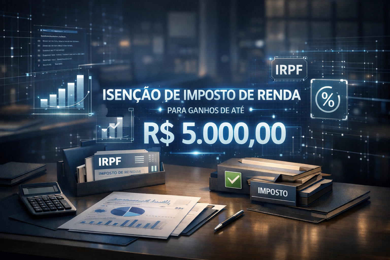 Isenção de Imposto de Renda para ganhos de até R$ 5.000,00