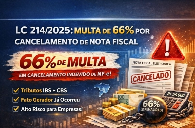 LC 214/2025: Multa de 66% por Cancelamento de Nota Fiscal