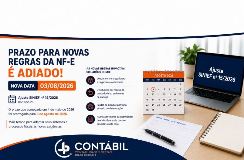 PRAZO DAS NOVAS REGRAS PARA EMISSÃO DE DOCUMENTOS FISCAIS É ADIADO 
