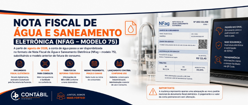 Novo formato da Nota Fiscal de Água e Saneamento Eletrônica